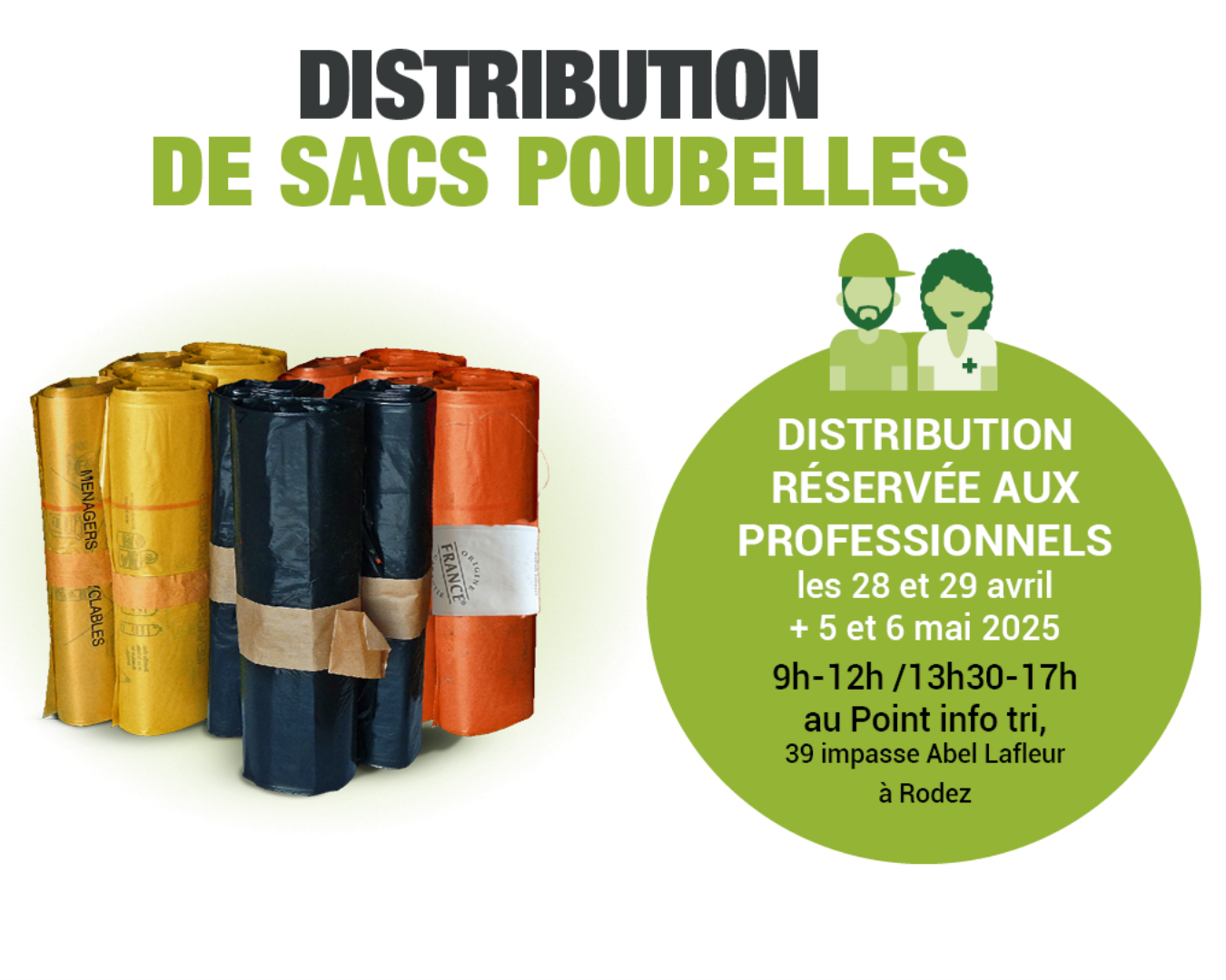 Lire la suite à propos de l’article Distribution de sacs et de conteneurs